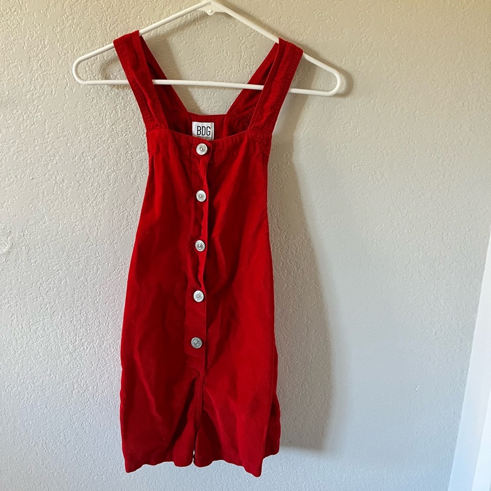 Red BDG UO Corduroy Overalls